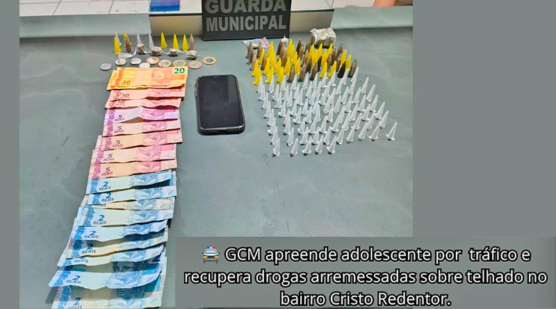 ADOLESCENTE É APREENDIDO POR ATO INFRACIONAL ANÁLOGO AO TRÁFICO DE DROGAS NO CRISTO REDENTOR