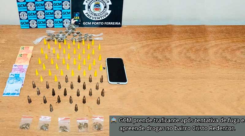 GCM PRENDE HOMEM EM FLAGRANTE POR TRÁFICO DE DROGAS NO CRISTO REDENTOR