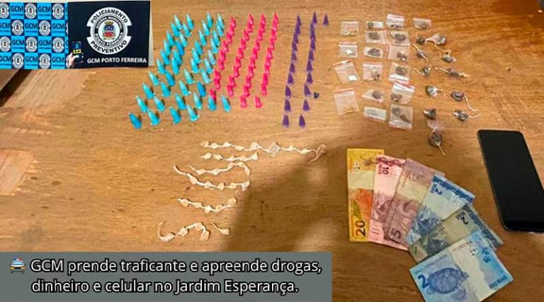 GCM PRENDE HOMEM EM FLAGRANTE POR TRÁFICO DE DROGAS NO JARDIM ESPERANÇA