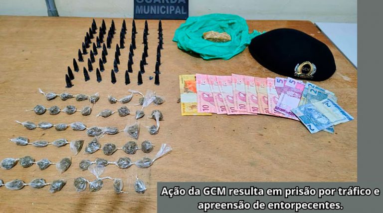 GCM PRENDE HOMEM POR TRÁFICO DE DROGAS NO BAIRRO CRISTO REDENTOR