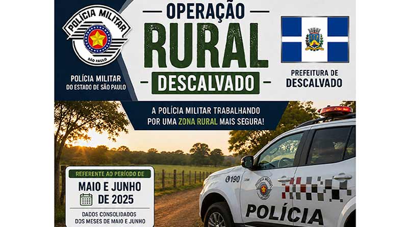 POLÍCIA MILITAR DE DESCALVADO DIVULGA RESULTADOS POSITIVOS DA OPERAÇÃO GUARDIÃO  [...]
