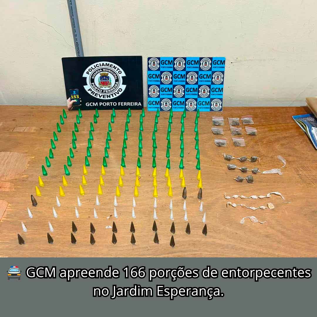 GCM apreende 166 porções de entorpecentes no Jardim Esperança