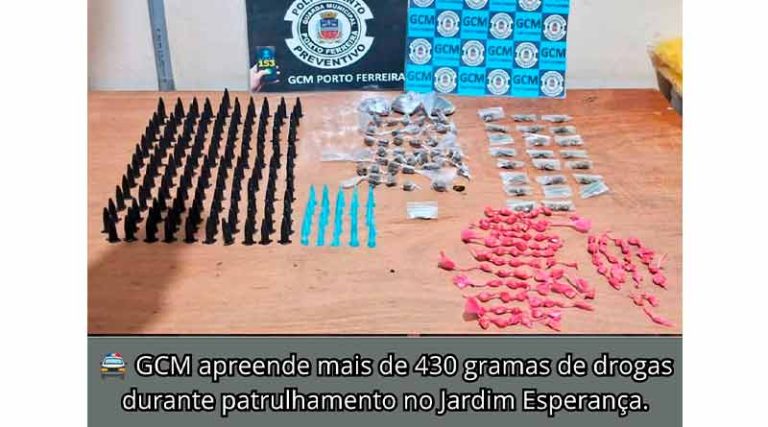 GCM APREENDE MAIS DE 430 GRAMAS DE ENTORPECENTES DURANTE PATRULHAMENTO NO JARDIM [...]