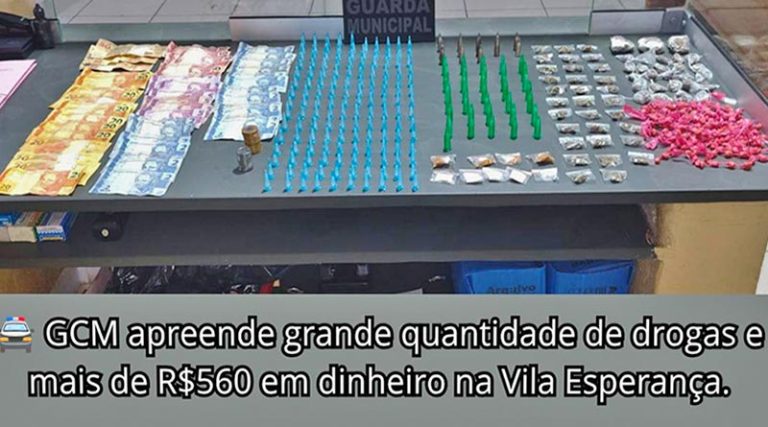 GCM apreende grande quantidade de drogas e mais de R$ 560 em dinheiro na Vila Es [...]