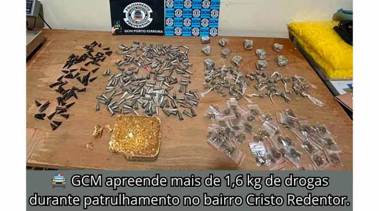 GCM apreende mais de 1,6 kg de drogas durante patrulhamento no Cristo Redentor
