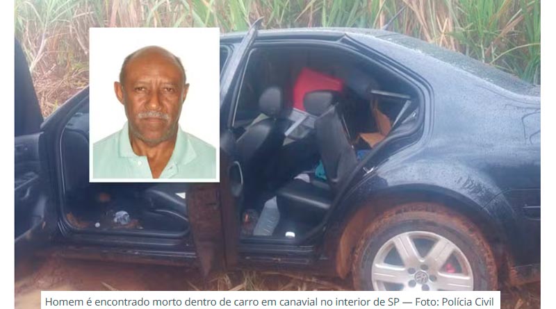 Tratorista é preso suspeito de matar homem encontrado em carro em canavial no interior de SP