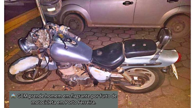 GCM prende homem em flagrante por furto de motocicleta em Porto Ferreira