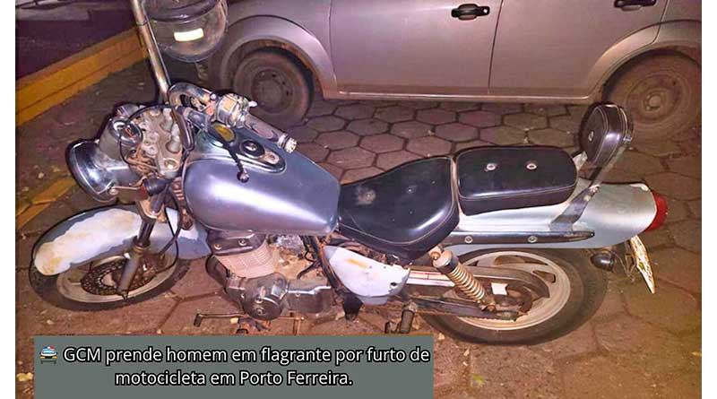 GCM prende homem em flagrante por furto de motocicleta em Porto Ferreira
