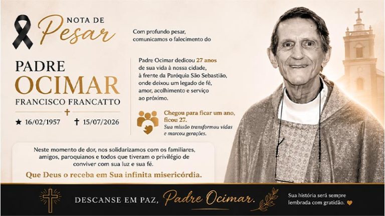 Morre o Padre Ocimar Francatto, que dedicou 27 anos à comunidade católica de Por [...]