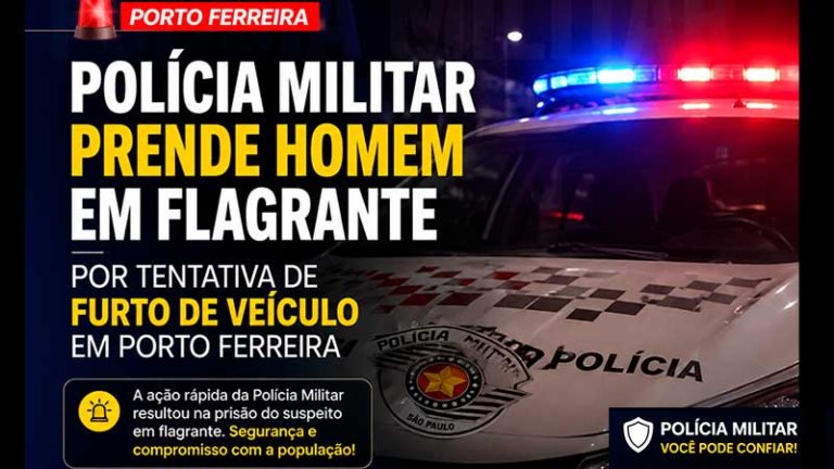 POLÍCIA MILITAR PRENDE HOMEM EM FLAGRANTE POR TENTATIVA DE FURTO DE VEÍCULO EM P [...]