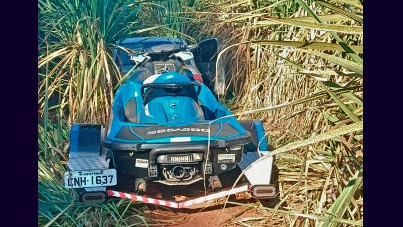 GCM LOCALIZA VEÍCULO ROUBADO E MOTO AQUÁTICA FURTADA NA ZONA RURAL
