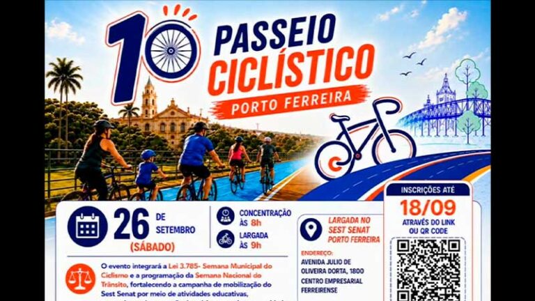 Vem aí o 1º Passeio Ciclístico Municipal de Porto Ferreira!