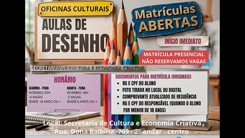 OFICINAS CULTURAIS | AULAS DE DESENHO