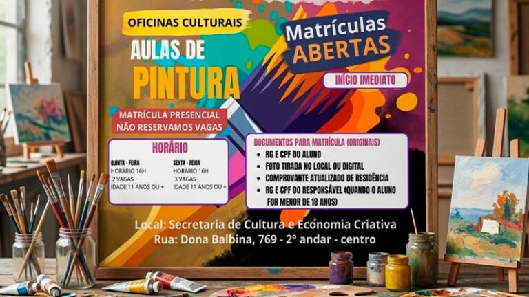 OFICINAS CULTURAIS | AULAS DE PINTURA 🎨