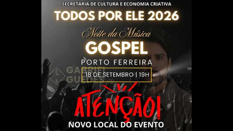 Noite da Música Gospel terá novo local em Porto Ferreira nesta sexta-feira
