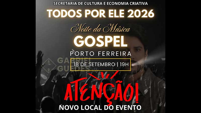 Noite da Música Gospel terá novo local em Porto Ferreira nesta sexta-feira
