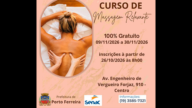 Curso de Massagem Relaxante pelo Senac