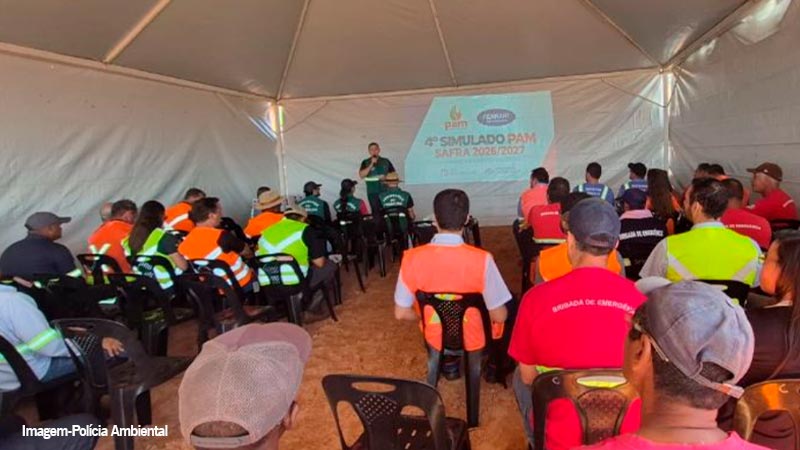 POLÍCIA MILITAR AMBIENTAL PARTICIPA DE SIMULADO DE INCÊNDIO NA USINA FERRARI, EM PORTO FERREIRA